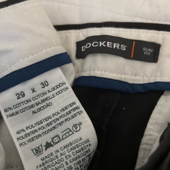 Slim Dockers Navy Chinos - Picture 3 of 5